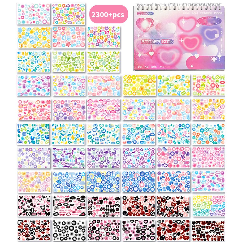 HASTHIP 2300PCS Scrapbook Stickers, 50 Sheets Glittering Sticker, Cute Butterfly Stars Heart Stickers, Decorating Stickers No Repetition Stickers for Kids Girls Boys Craft Scrapbooking Decorate HASTHIP 2300PCS Scrapbook Stickers, 50 Sheets Glittering Sticker, Cute Butterfly Stars Heart Stickers, Decorating Stickers No Repetition Stickers for Kids Girls Boys Craft Scrapbooking Decorate